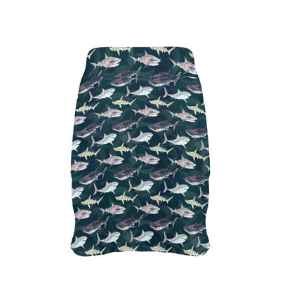 Shark Pattern Print 17" Golf & Pickleball Skort with Pockets