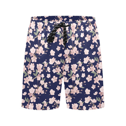 Sakura Print Design LKS301 Men's Swim Trunks Beach Shorts