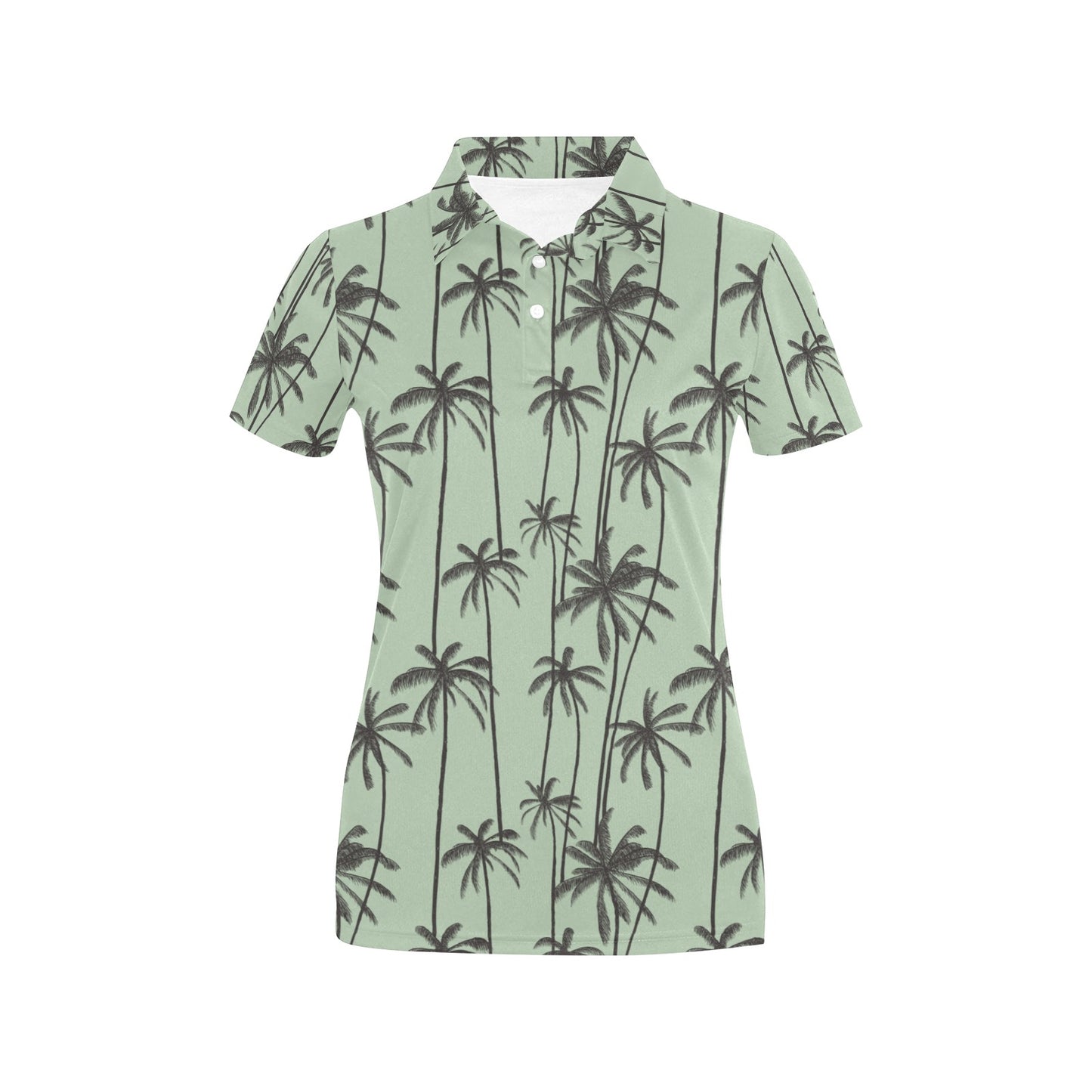 Palm Tree Pattern Print Design A04 Women's Polo Shirt