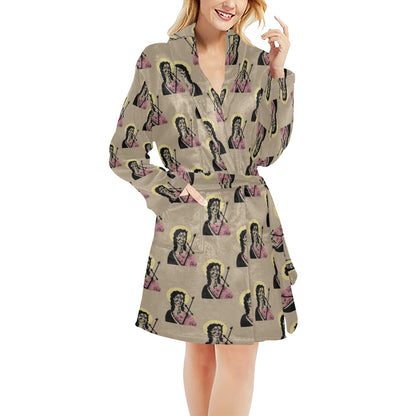 Christian Pattern Print Design 04 Women's Fleece Robe