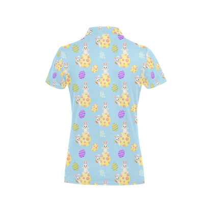 Easter Eggs Pattern Print Design RB015 Women's Polo Shirt