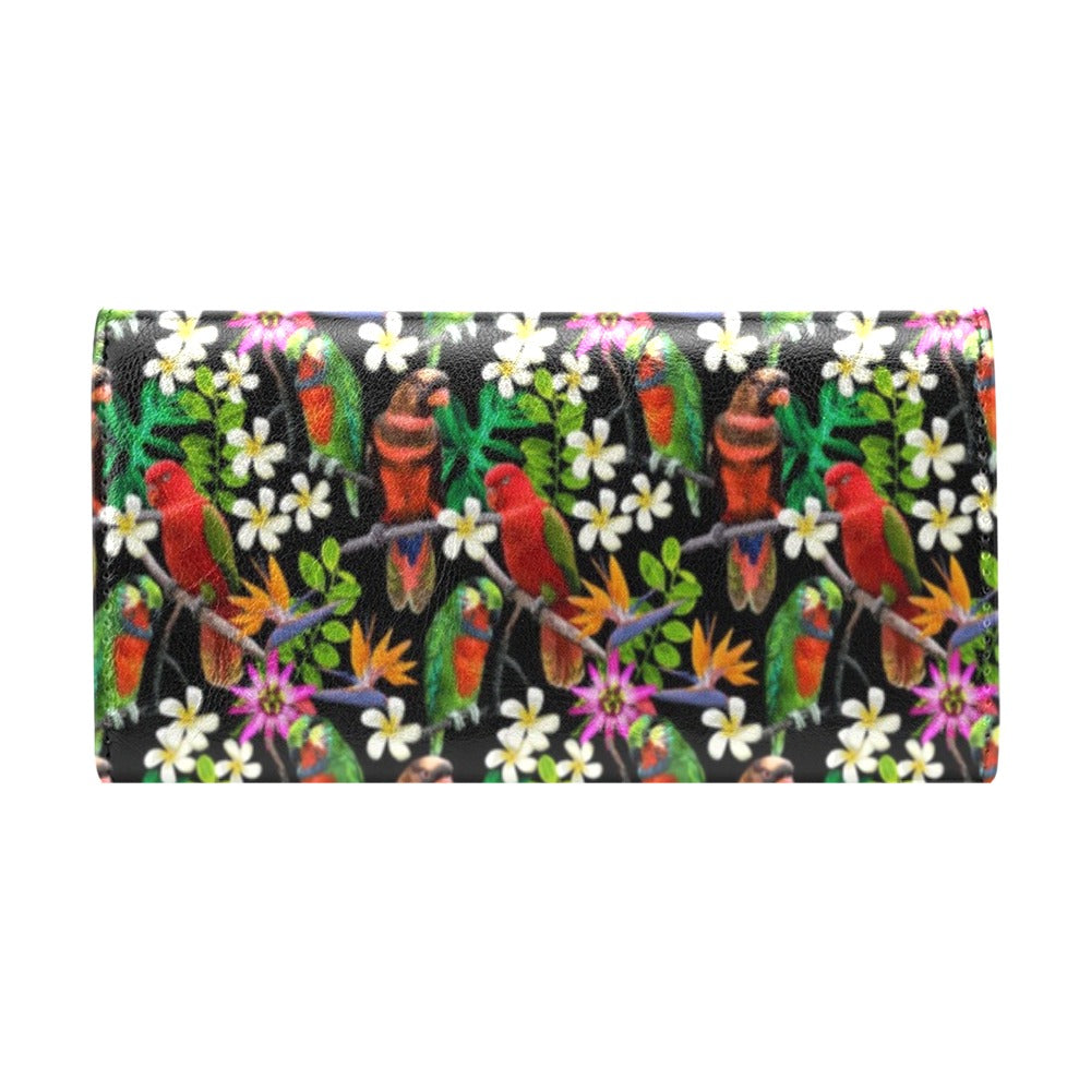 Parrot Design Print Women's Trifold Wallet