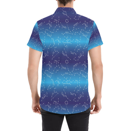 Virgo Print Design LKS302 Men Short Sleeve Button Up Shirt