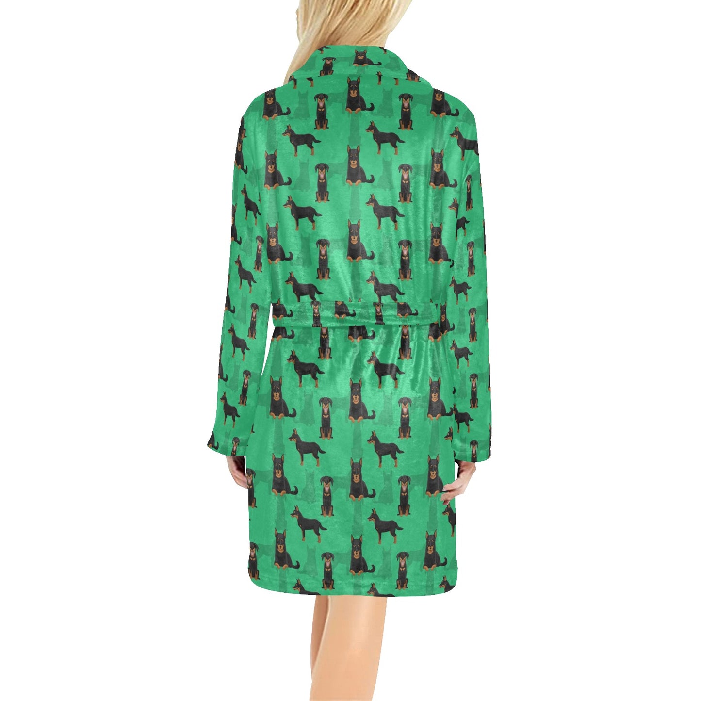 Beauceron Pattern Print Design 01 Women's Fleece Robe