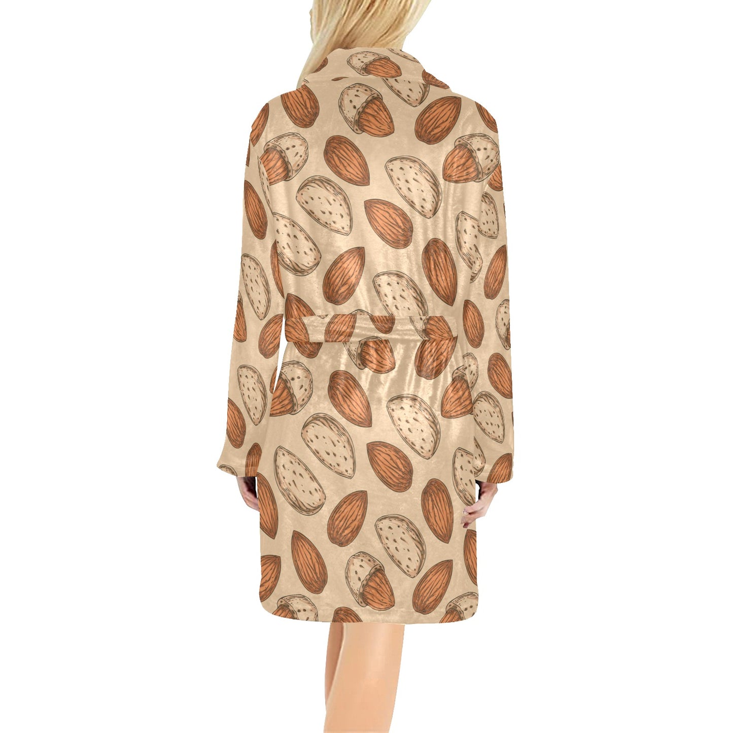 Almond Pattern Print Design 04 Women's Fleece Robe