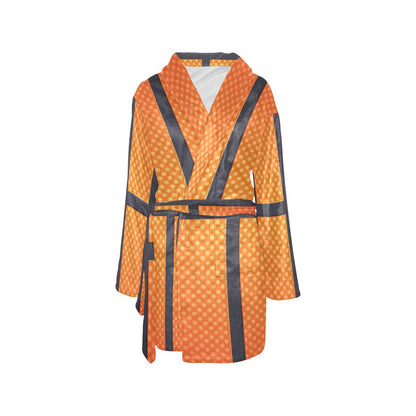 Basketball Texture Print Pattern Women's Fleece Robe