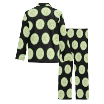 Cucumber Pattern Print Design CC02 Men's Long Pajama Set