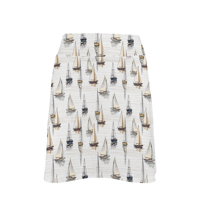 Sailboat Paint Pattern Print Design LKS307 17" Golf & Pickleball Skort with Pockets