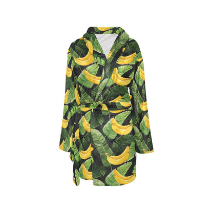 Banana Pattern Print Design BA01 Women's Fleece Robe