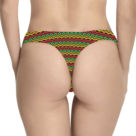 Rasta Reggae Color Themed Women's Thongs