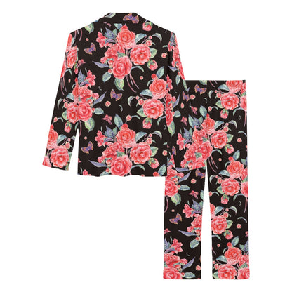 Camellia Pattern Print Design CM03 Women's Long Pajama Set