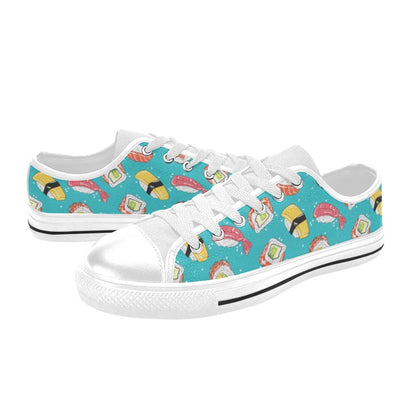 Sushi Print Design LKS305 Women's White Low Top Shoes