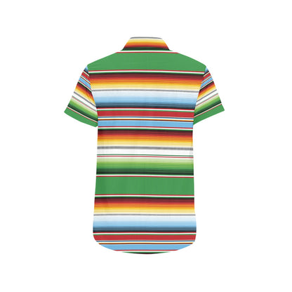 Serape Print Design LKS302 Men Short Sleeve Button Up Shirt