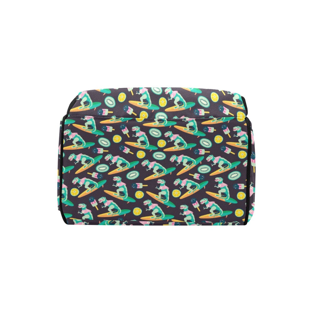 Surfboard T Rex Print Design LKS301 Diaper Bag Backpack