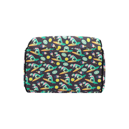 Surfboard T Rex Print Design LKS301 Diaper Bag Backpack