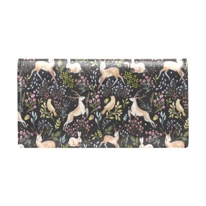 Deer Floral Jungle Women's Trifold Wallet