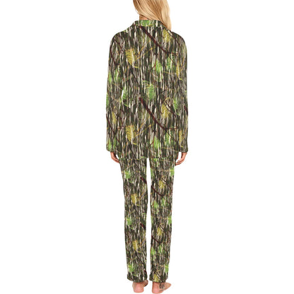 Camouflage Realtree Pattern Print Design 02 Women's Long Pajama Set