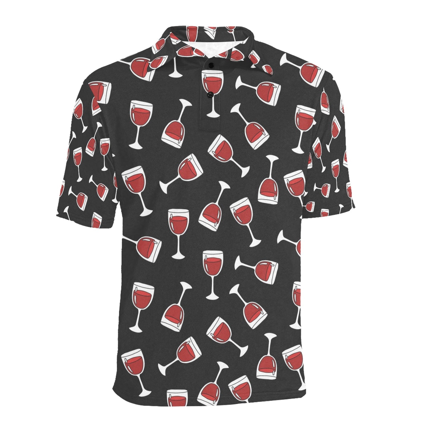 Wine Glass Print Design LKS303 Men Polo Shirt