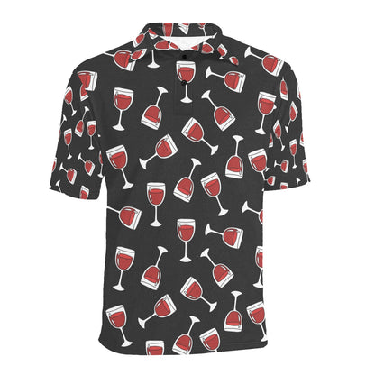 Wine Glass Print Design LKS303 Men Polo Shirt