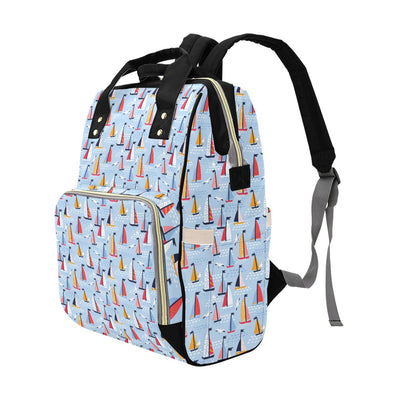 Sailboat Print Design LKS304 Diaper Bag Backpack