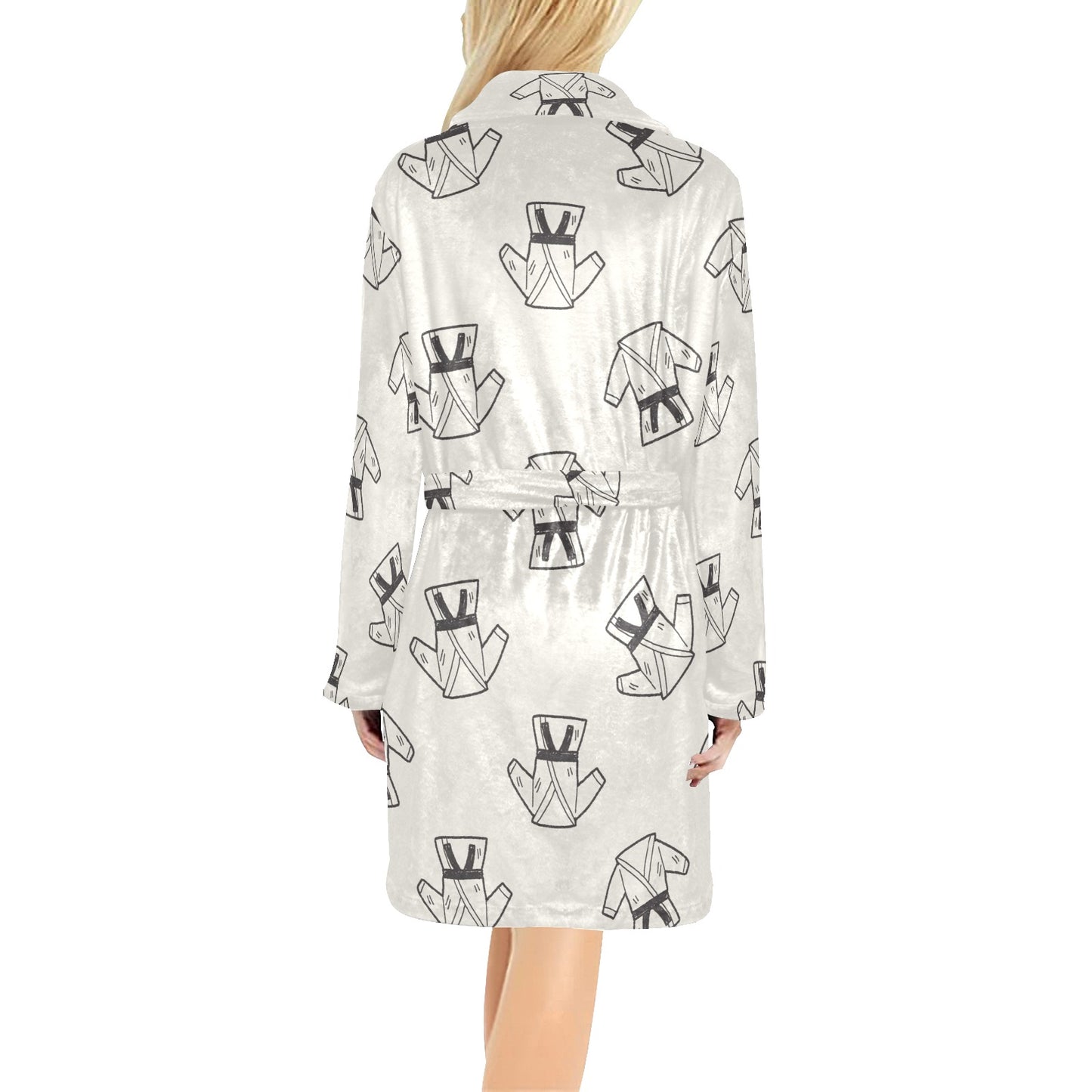 Karate Pattern Print Design 01 Women's Fleece Robe