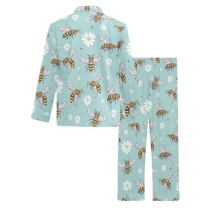 Bee Pattern Print Design BEE010 Men's Long Pajama Set