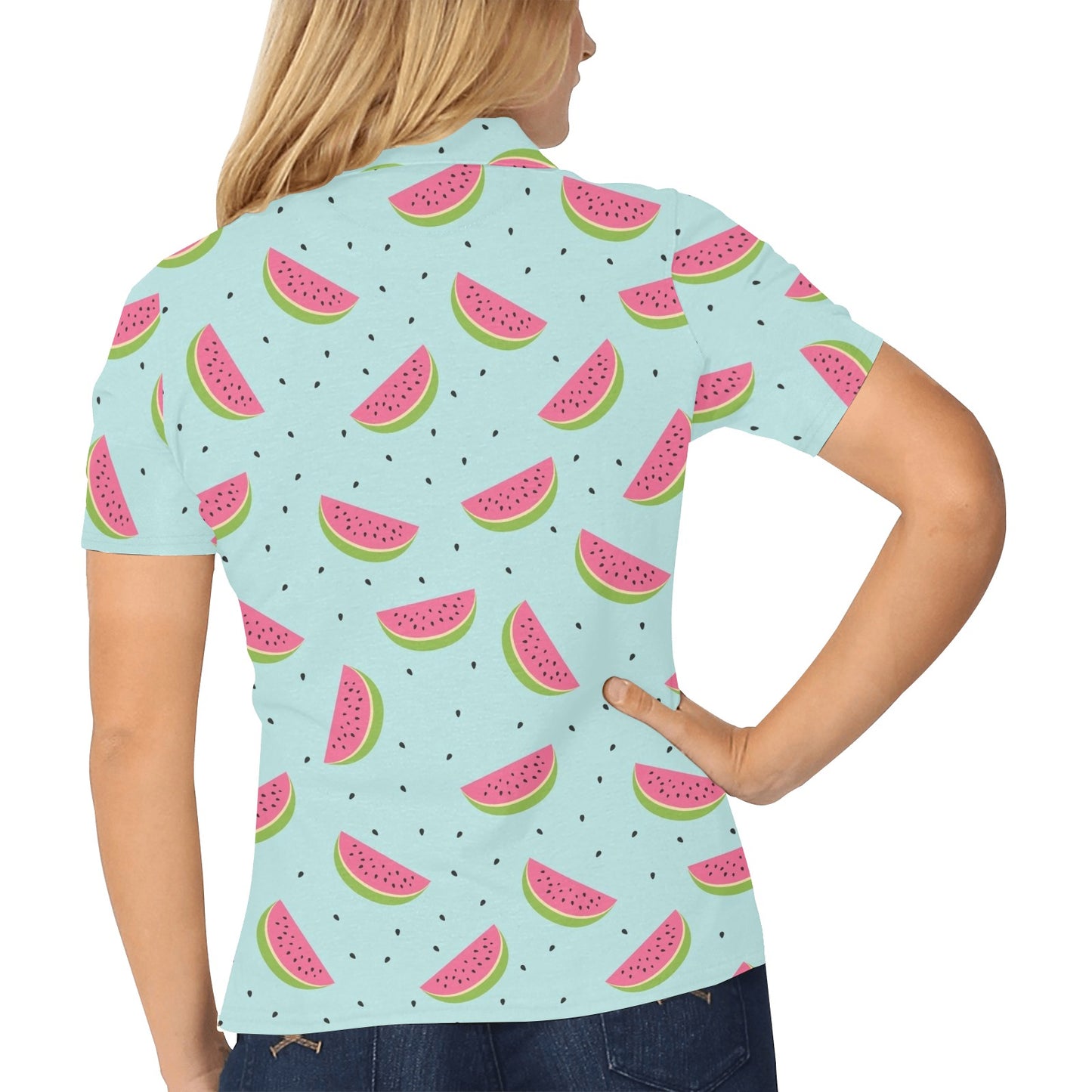 Watermelon Pattern Print Design WM06 Women's Polo Shirt