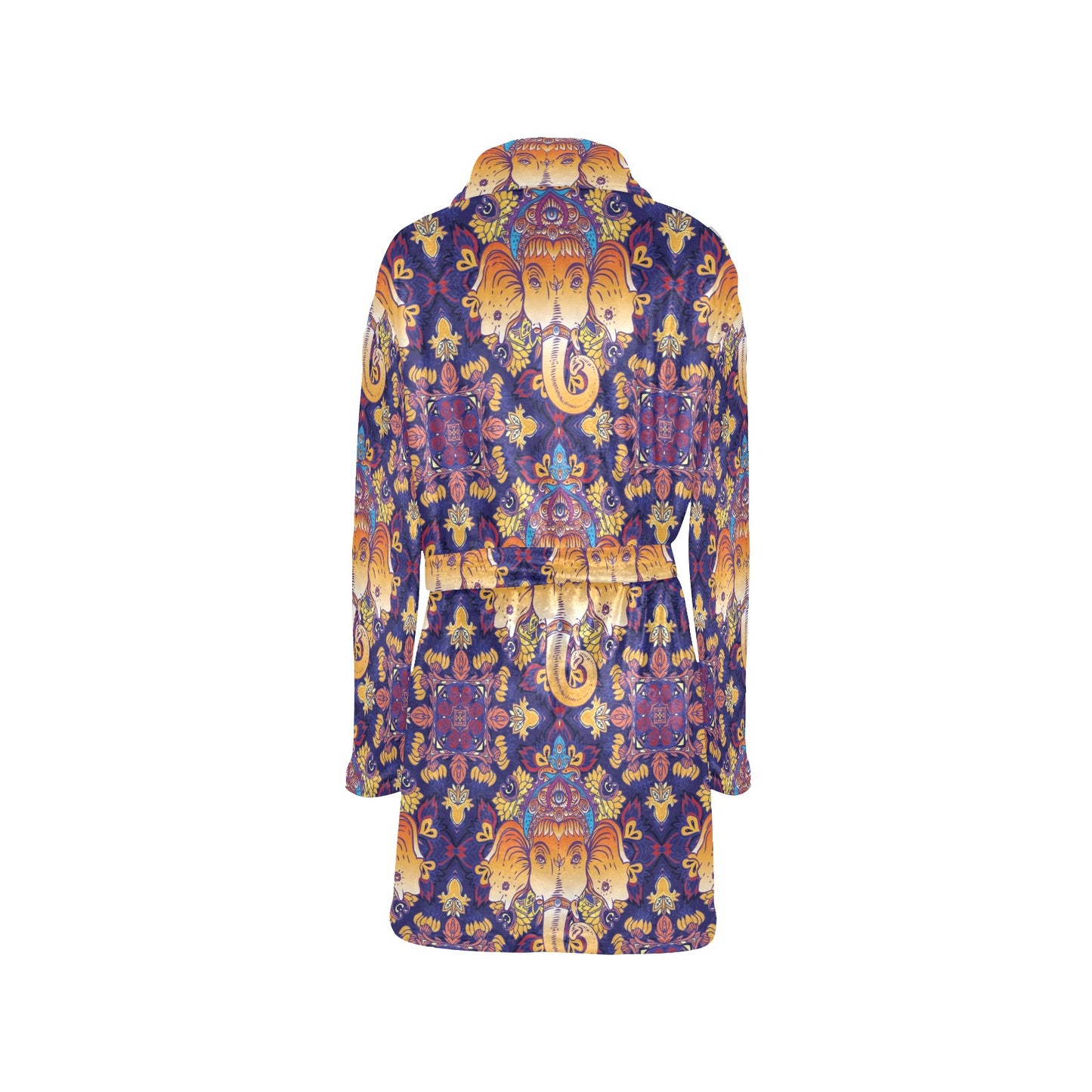 Ganesha Pattern Print Design 01 Women's Fleece Robe