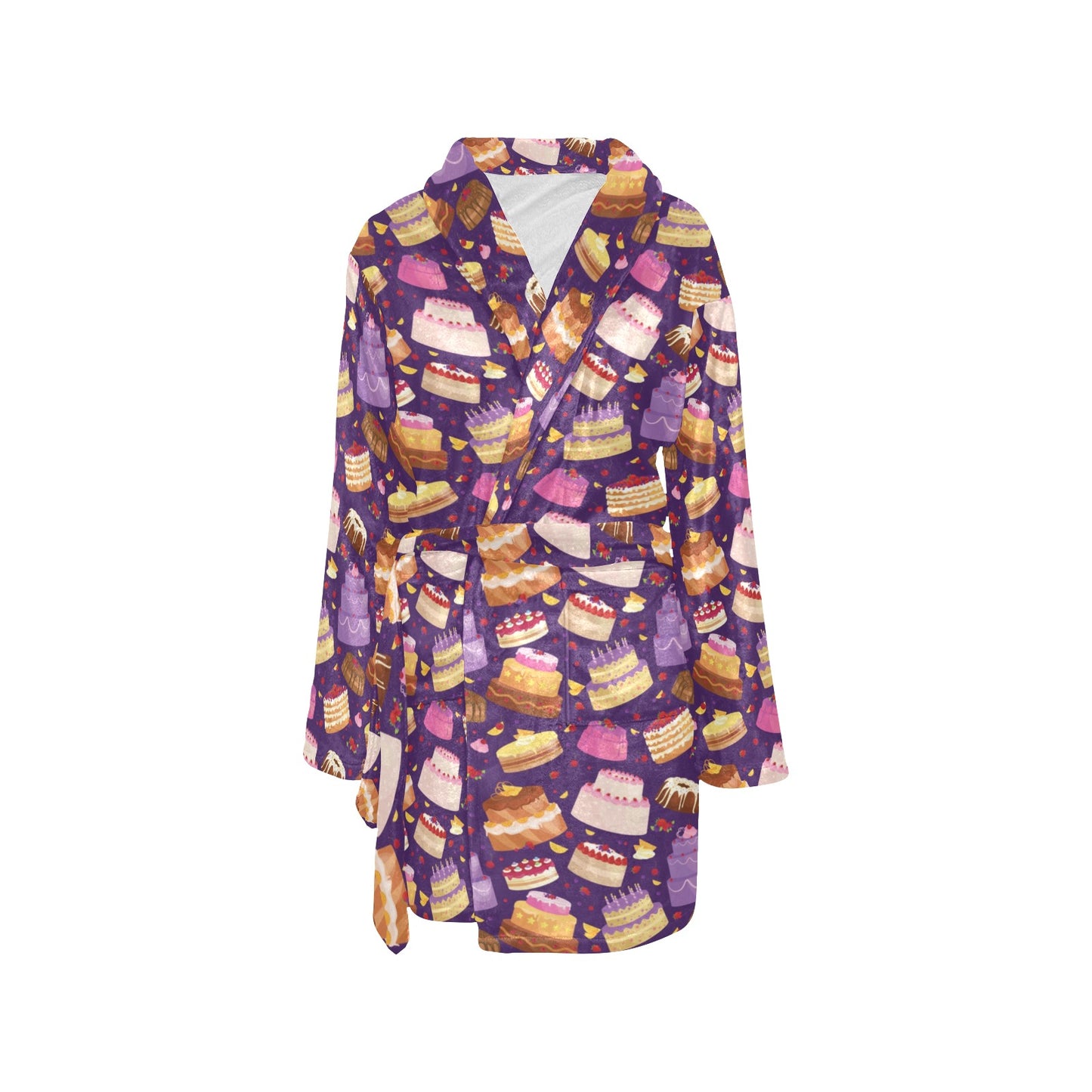 Cake Pattern Print Design 05 Women's Fleece Robe