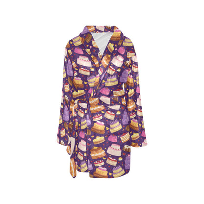 Cake Pattern Print Design 05 Women's Fleece Robe