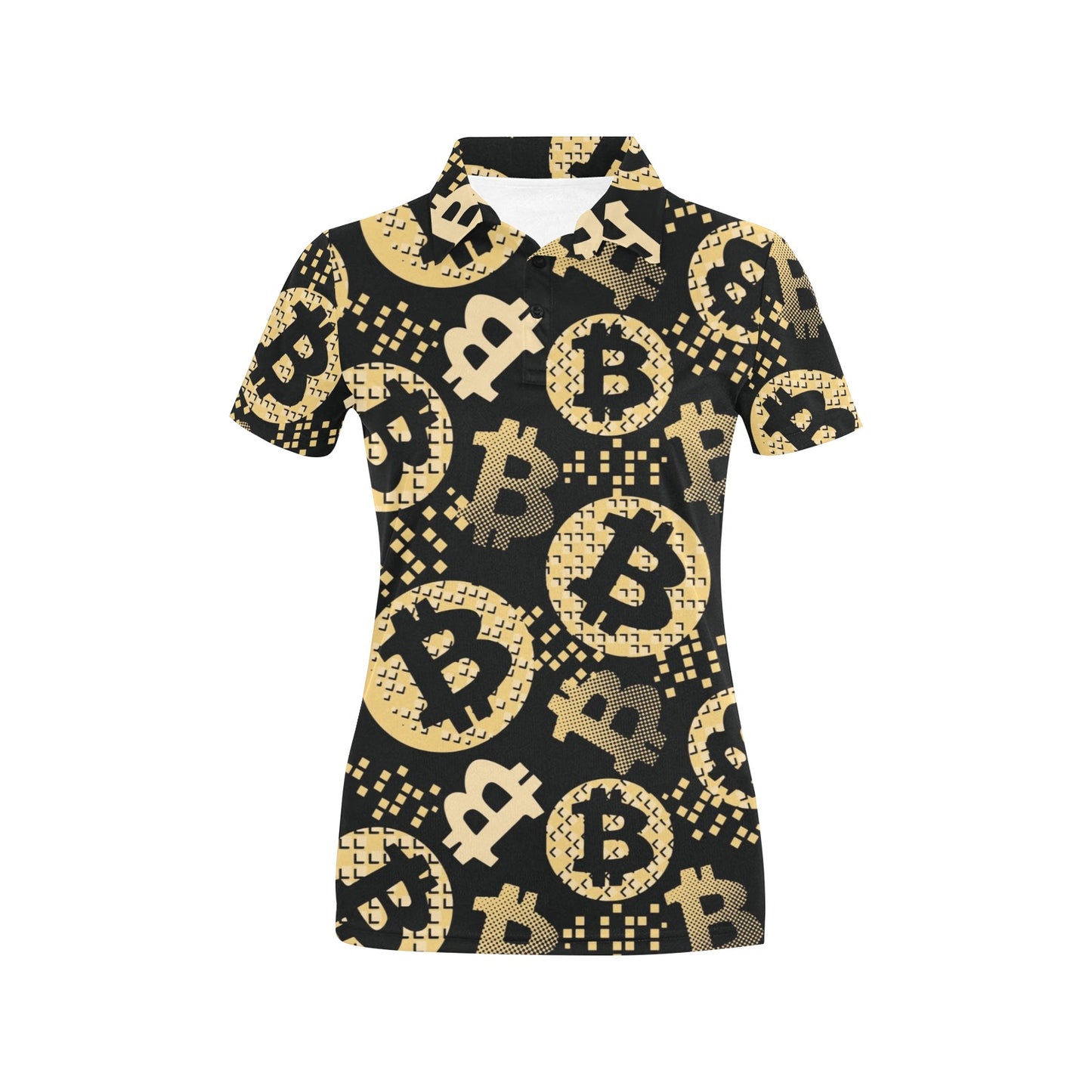 Bitcoin Pattern Print Design DO06 Women's Polo Shirt
