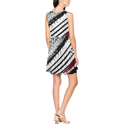 Racing Pattern Print Design A03 Sleeveless Dress