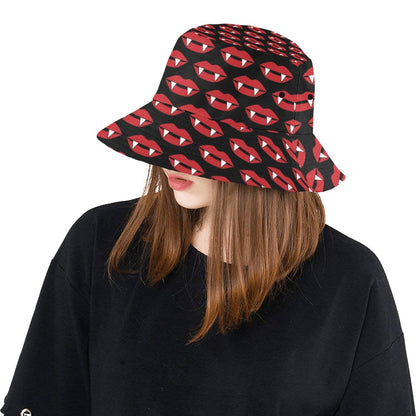 Vampire Lips Print Design LKS302 Unisex Bucket Hat