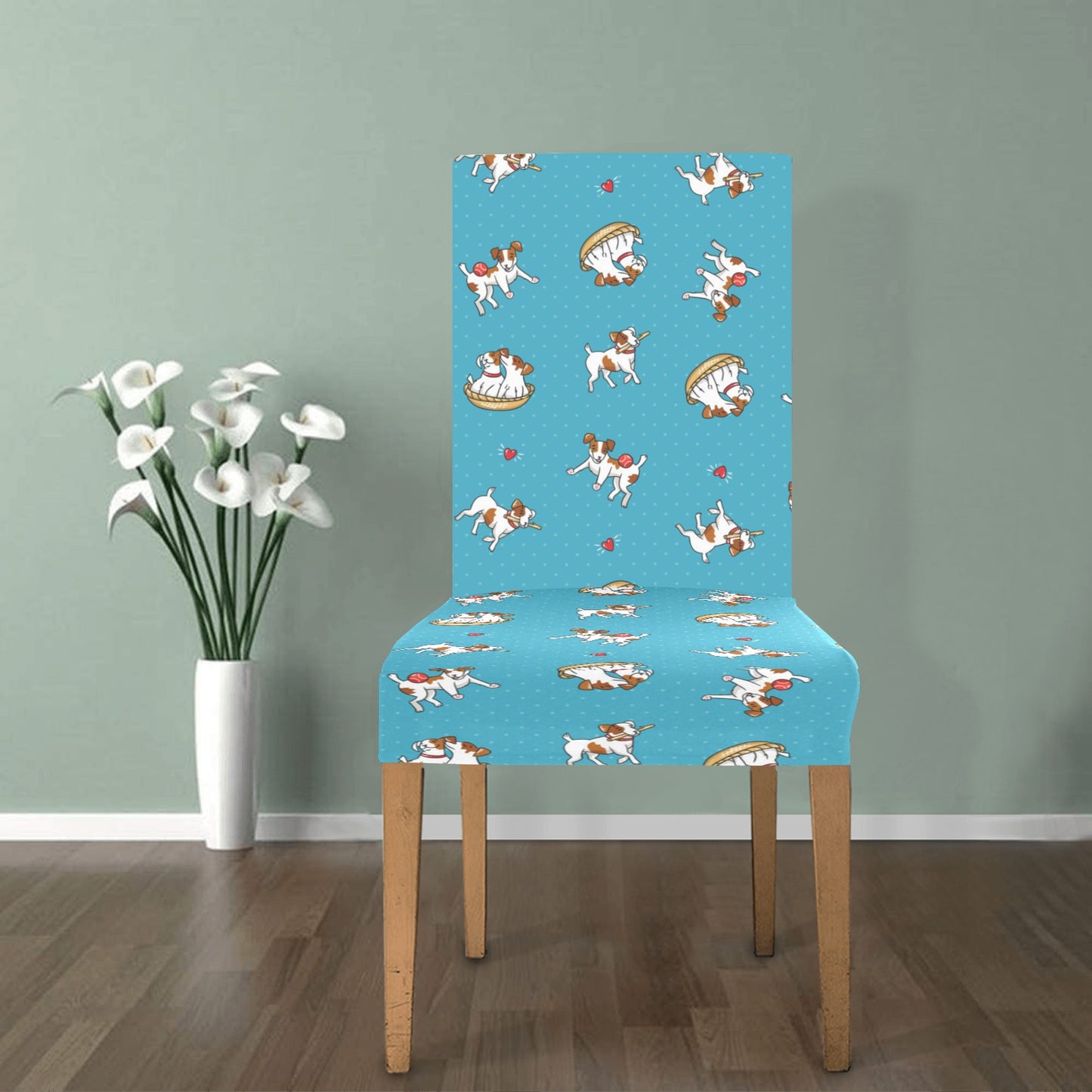 Russell Terriers Playing Print Design LKS305 Dining Chair Slipcover