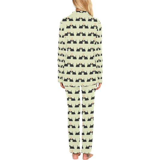 Scottish Terriers Print Design LKS304 Women's Long Pajama Set