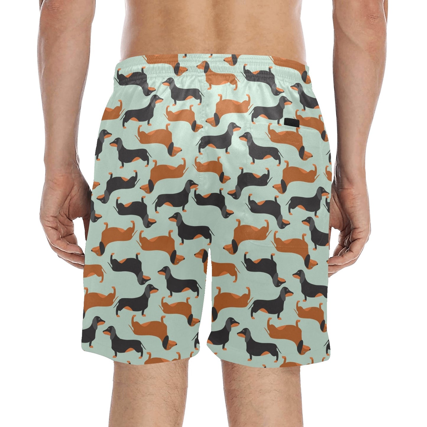 Dachshund Cute Print Pattern Men's Swim Trunks Beach Shorts