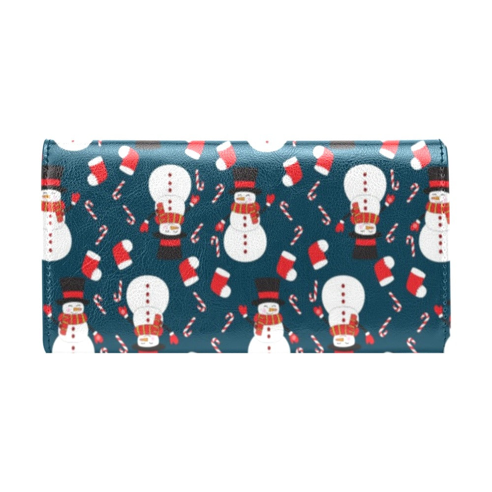 Snowman Print Design LKS301 Women's Trifold Wallet