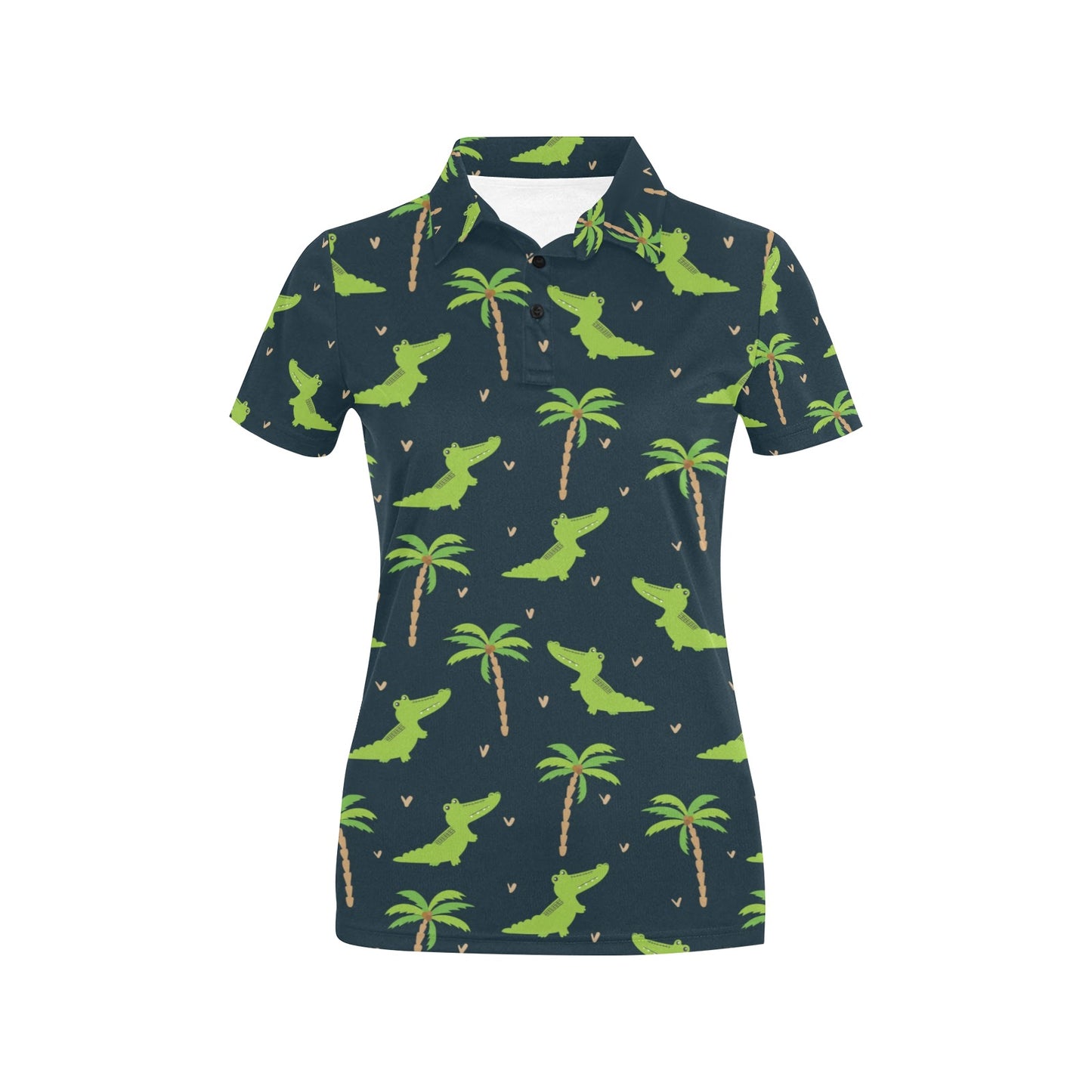 Alligator Pattern Print Design 02 Women's Polo Shirt