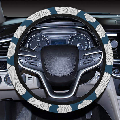 Seashell Print Design LKS3012 Steering Wheel Cover with Elastic Edge