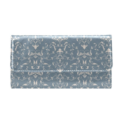Damask Elegant Teal Print Pattern Women's Trifold Wallet