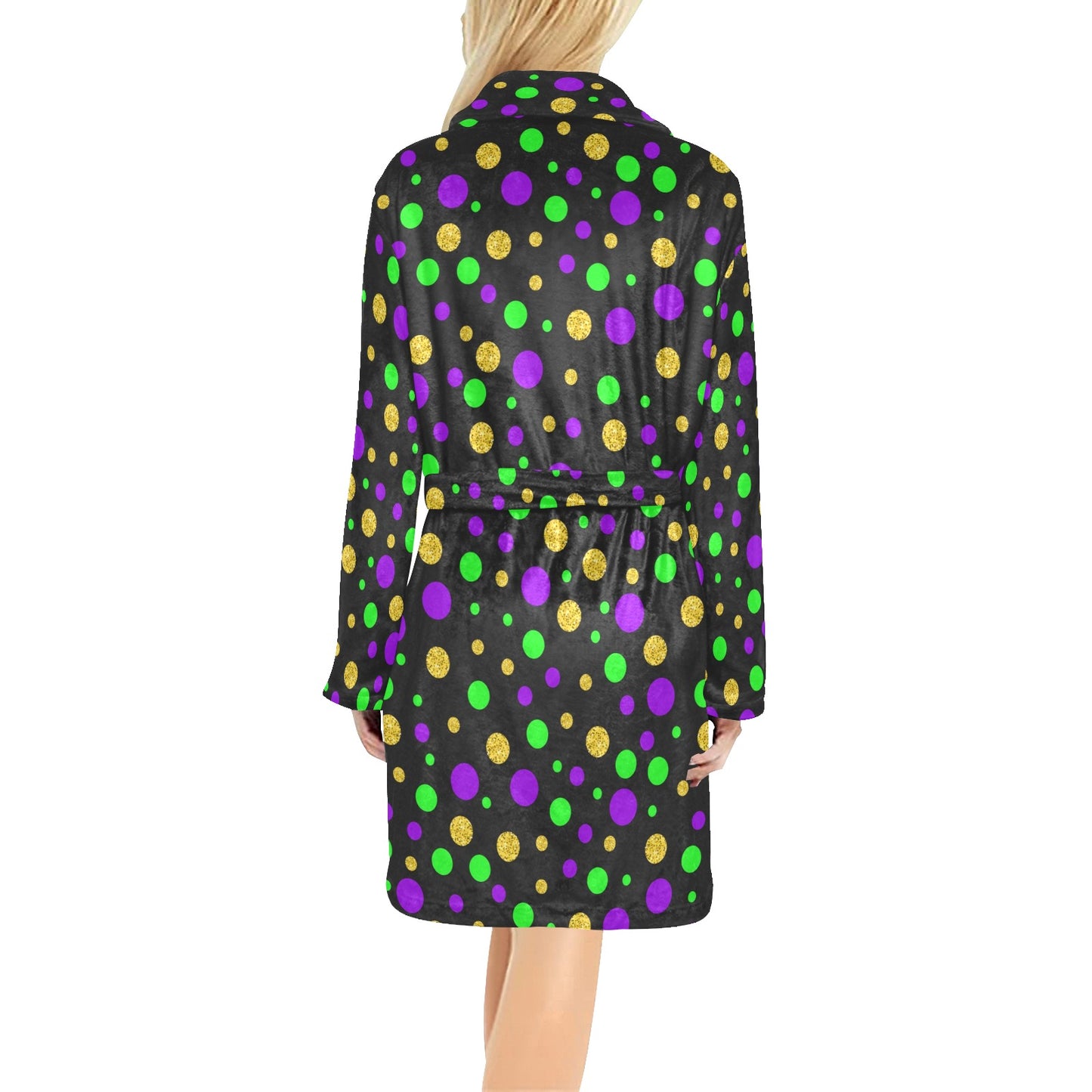 Mardi Gras Pattern Print Design 07 Women's Fleece Robe