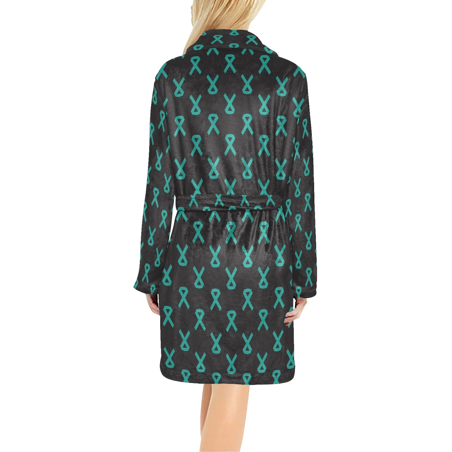 Ovarian cancer Pattern Print Design A01 Women's Fleece Robe