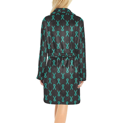 Ovarian cancer Pattern Print Design A01 Women's Fleece Robe