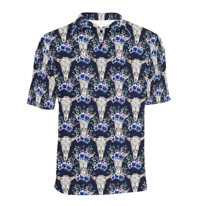 Buffalo Head Print Design LKS402 Men Polo Shirt