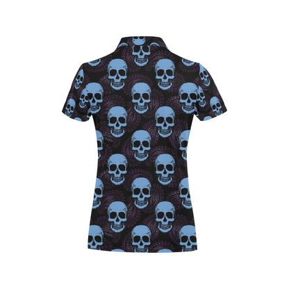 Skull Print Design LKS3012 Women's Polo Shirt