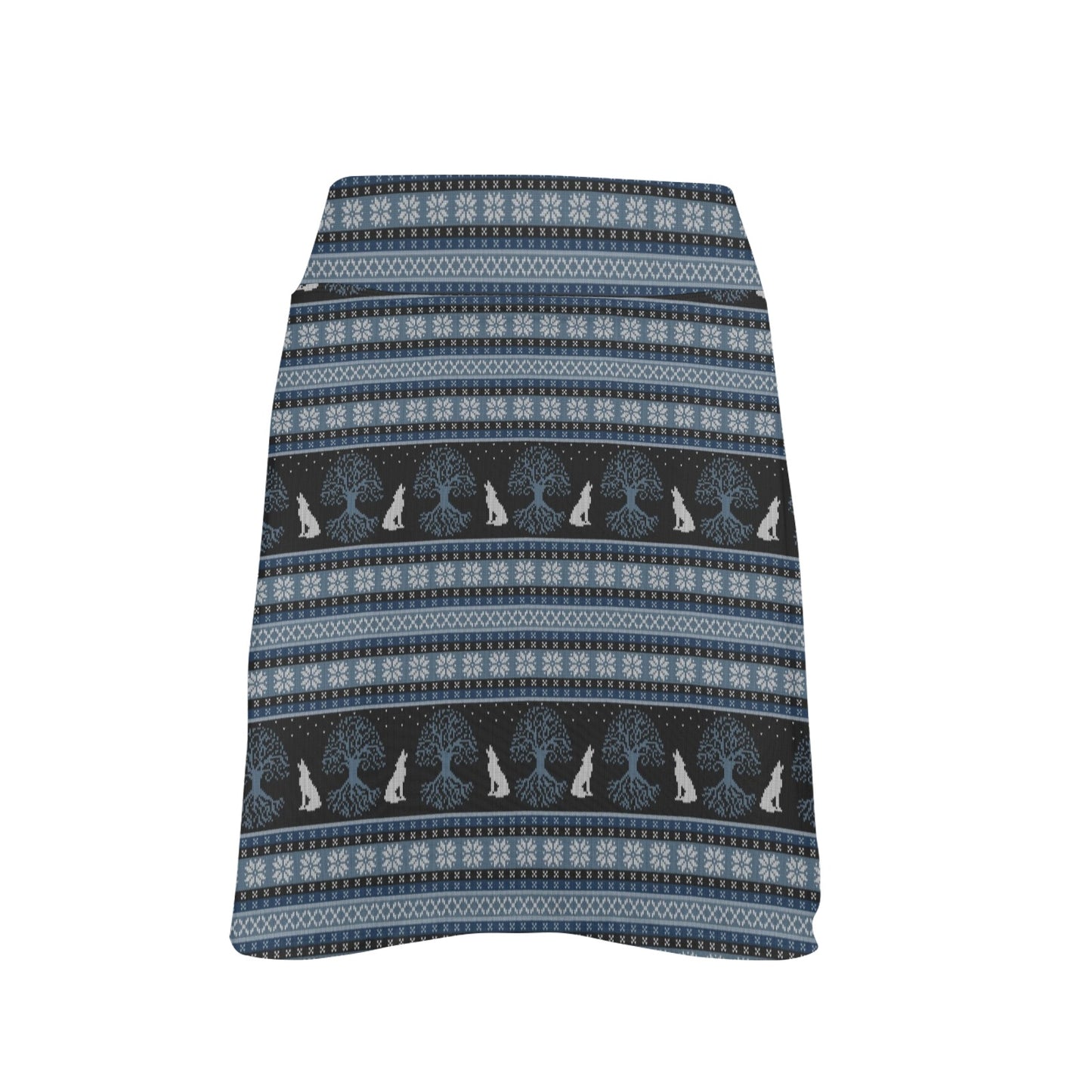 Wolf Tree of Life Knit Design Print 17" Golf & Pickleball Skort with Pockets