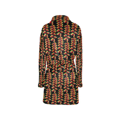 Heliconia Pattern Print Design HL05 Women's Fleece Robe