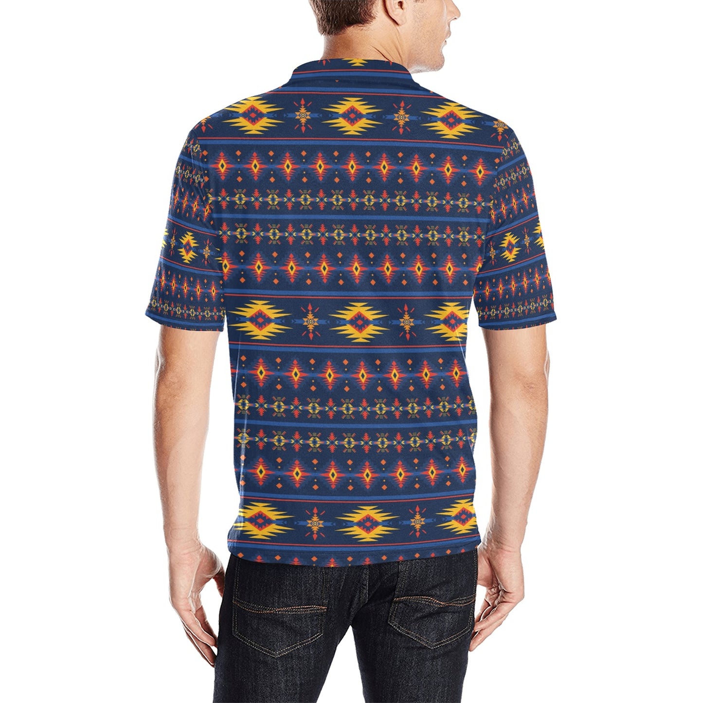 Southwest Pattern Print Design LKS306 Men Polo Shirt