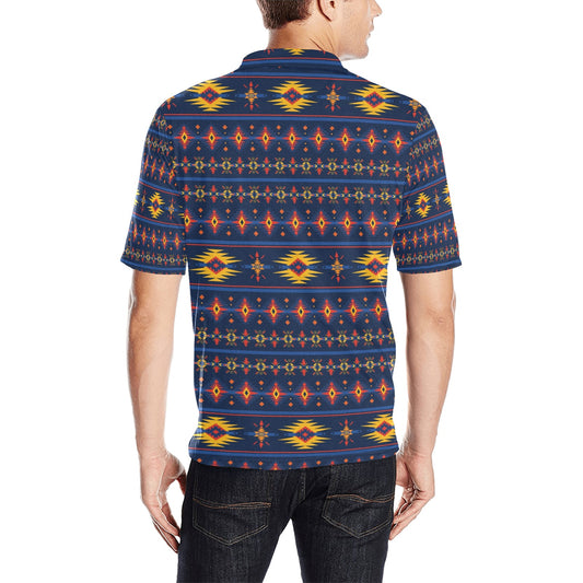 Southwest Pattern Print Design LKS306 Men Polo Shirt