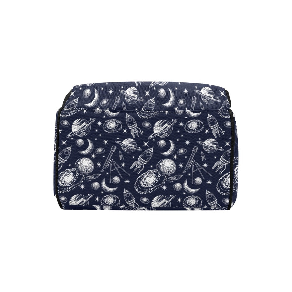 Space Rocket Print Design LKS301 Diaper Bag Backpack